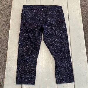 Lululemon Wunder Under Crop (Hi-Rise) 21" Crystalline Multi sz 12 EXCELLENT